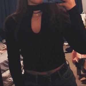 Cutout Turtleneck Blouse